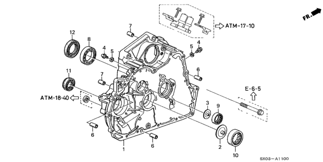 1998 Honda Odyssey Case, Torque Converter Diagram for 21111-PCJ-000
