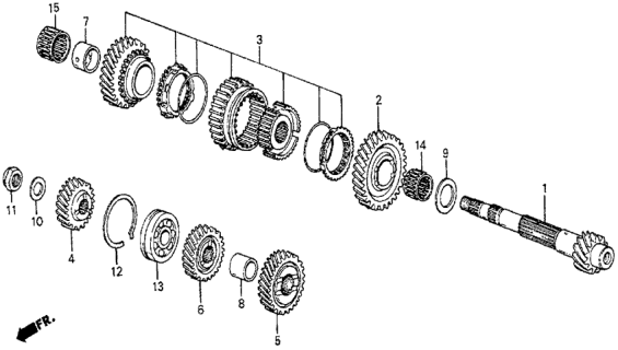 1987 Honda Prelude Gear, Countershaft Fourth Diagram for 23481-PC8-710