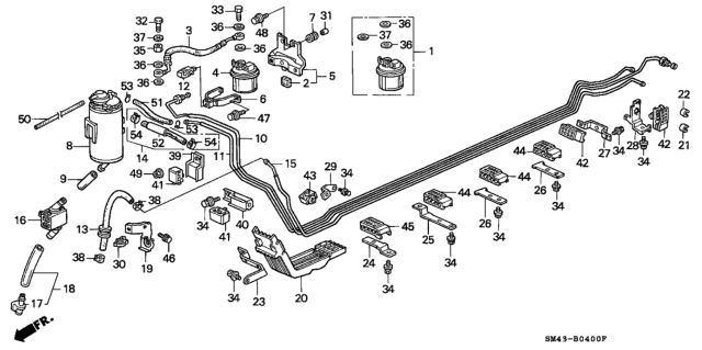 1990 Honda Accord Stay, Fuel Strainer Diagram for 16918-SM4-930