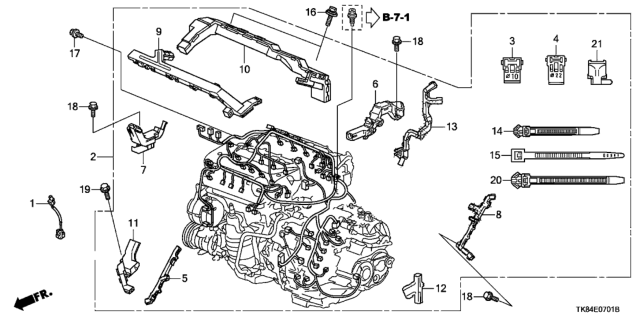 2012 Honda Odyssey Holder C, Engine Harness Diagram for 32129-RYE-A70