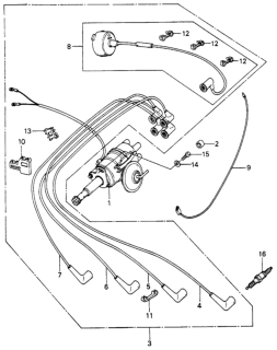 1980 Honda Civic Distributor - Spark Plug Diagram
