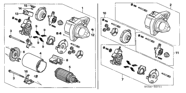 2007 Honda Civic Starter Motor Assembly (Sm-71001) (Mitsuba) Diagram for 31200-RNA-A51