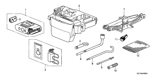2016 Honda CR-Z Repair Kit, Tire Puncture (TS) Diagram for 42774-SZT-A51