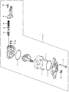 1980 Honda Accord P.S. Pump Components Diagram