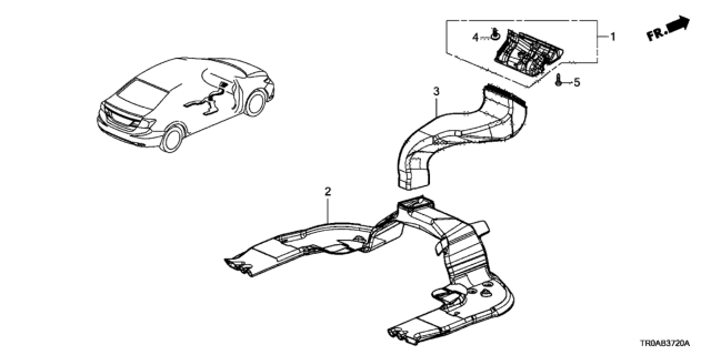 2013 Honda Civic Duct, RR. Heater Diagram for 83331-TR0-A00