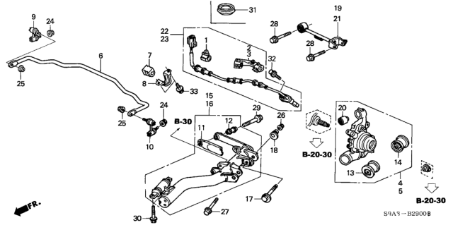 2003 Honda CR-V Trailing Arm Complete Diagram for 52371-S9A-A02