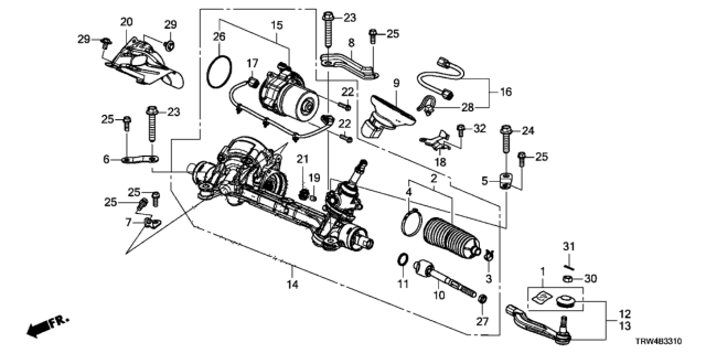 2020 Honda Clarity Plug-In Hybrid Stiff, RR. Diagram for 53480-TRT-A00