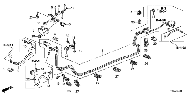 2012 Honda Accord Fuel Pipe (V6) Diagram