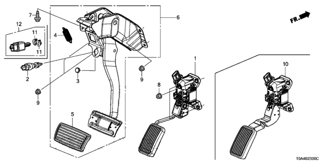 2012 Honda CR-V Pedal Assy,Accel Diagram for 17800-T0A-A81