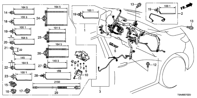 2016 Honda Fit Wire Harn Inst Diagram for 32117-T5R-A30
