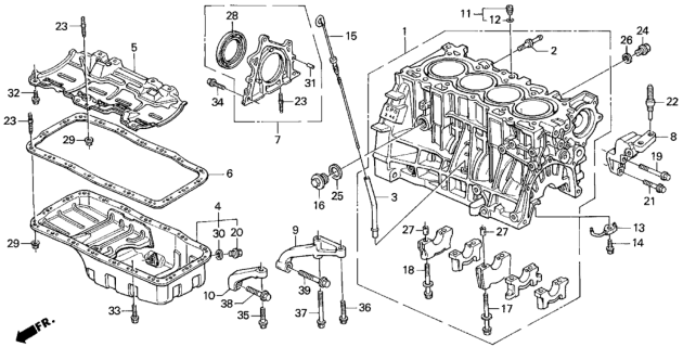 1995 Honda Del Sol Cylinder Block - Oil Pan (V-TEC) Diagram