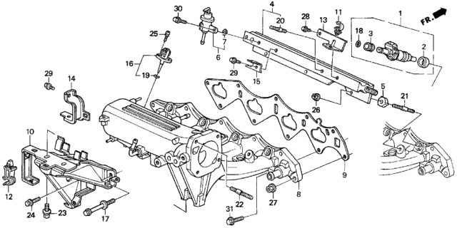 1997 Honda Del Sol Gasket, Intake Manifold (Nippon Leakless) Diagram for 17105-P30-004
