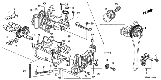 2015 Honda Accord Metal, Balancer Shaft Diagram for 15115-5A2-A01