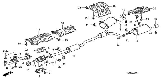 2011 Honda Accord Exhaust Pipe (V6) Diagram
