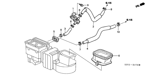 2002 Honda Insight Valve Assembly, Water Diagram for 79710-S3Y-003