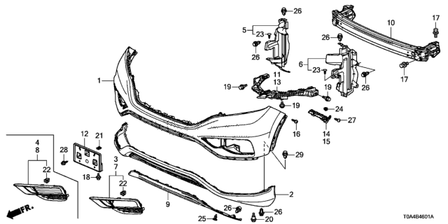 2015 Honda CR-V Side Duct*Tblack* Diagram for 71106-T1W-A00ZA