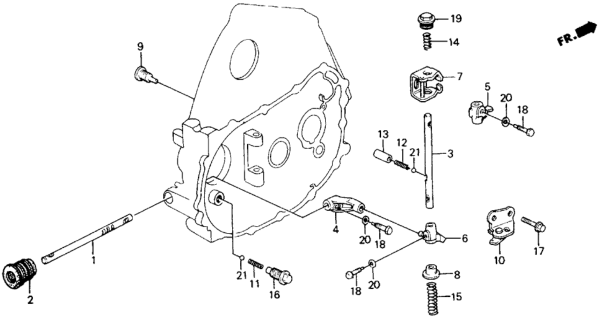 1991 Honda Civic MT Shift Rod - Shift Holder Diagram
