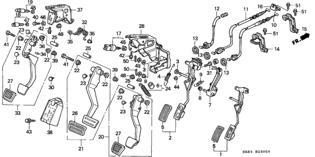 1994 Honda Civic Wire, Throttle Diagram for 17910-SR3-A51