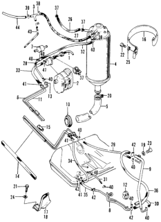 1973 Honda Civic Canister Assembly Diagram for 17300-634-671