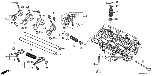2013 Honda Accord Shaft, FR. Exhuast Rocker Diagram for 14632-5G0-A00