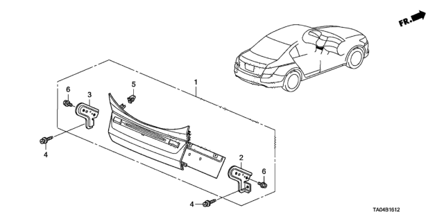 2009 Honda Accord Bracket, L. Diagram for 39114-TA0-A01