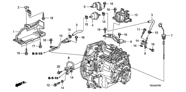 2008 Honda Accord Stay, Engine Harness Diagram for 32748-R40-A50