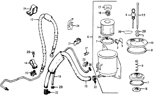 1978 Honda Accord Hose A, Power Steering Oil Diagram for 53730-671-890