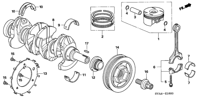 2009 Honda Civic Crankshaft - Piston (1.8L) Diagram
