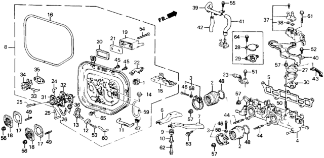 1989 Honda Prelude Manifold, Intake Diagram for 17100-PK1-661