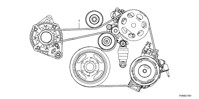 2021 Honda Accord Belt, Alternator Diagram for 31110-6B2-A01