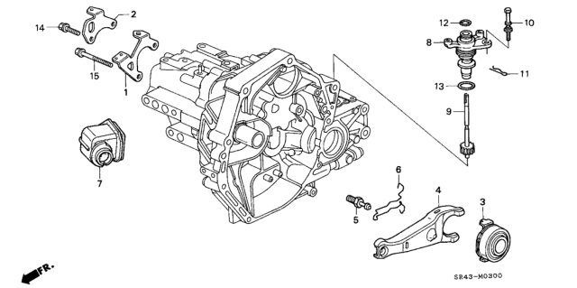 1994 Honda Civic Hanger, Transmission Diagram for 21222-P20-000