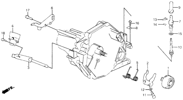 1988 Honda Civic Fork, Clutch Release Diagram for 22821-PL3-000