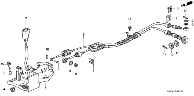 1999 Honda Accord Lever Assy., Change Diagram for 54100-S82-A01