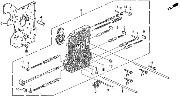 1996 Honda Odyssey AT Main Valve Body (2.2L) Diagram