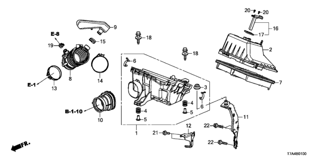 2021 Honda HR-V Rubber, Air Cleaner Mounting Diagram for 17212-R1A-A00