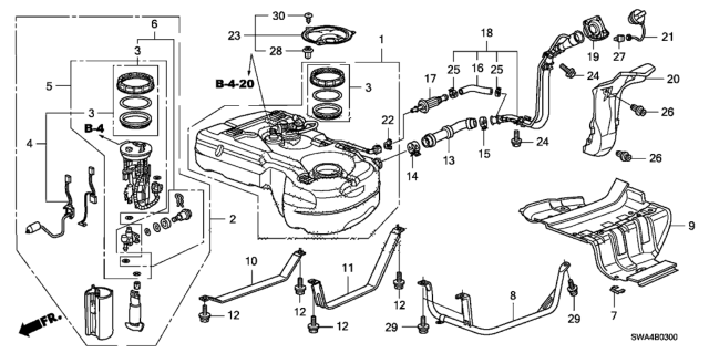 2011 Honda CR-V Fuel Tank Diagram
