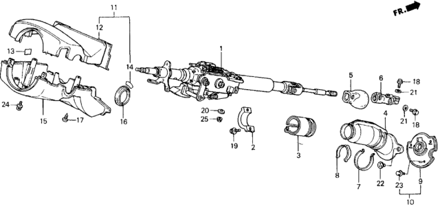 1988 Honda Prelude Column Assembly, Steering (Driver Side) Diagram for 53200-SF1-A01