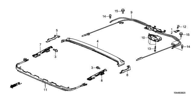 2013 Honda CR-V Roof Slide Components Diagram