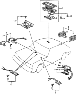 1984 Honda Accord Lamp Assy., Radio Panel Diagram for 34502-SA5-003