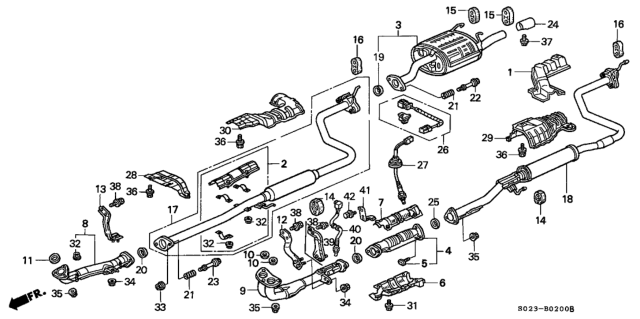 2000 Honda Civic Pipe A, Exhuast Diagram for 18210-S04-A91