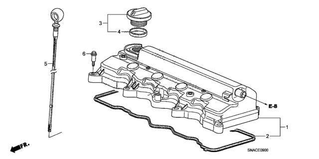 2010 Honda Civic Cylinder Head Cover (1.8L) Diagram