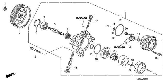 2007 Honda Accord P.S. Pump (L4) Diagram