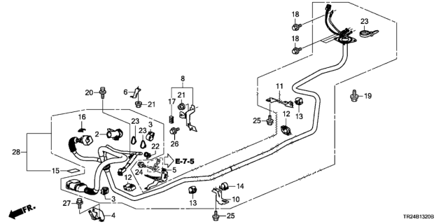 2014 Honda Civic Clamp B, Cable Diagram for 1F086-RBJ-003