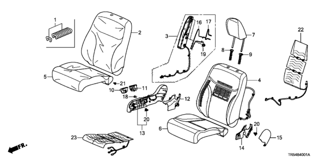 2013 Honda Civic Cover, Right Front Seat Cushion Trim (Warm Gray) Diagram for 81131-TR3-L21ZB