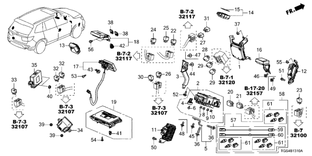 2021 Honda Passport Relay Assembly, Power (Micro Iso) Diagram for 39794-TBA-A01