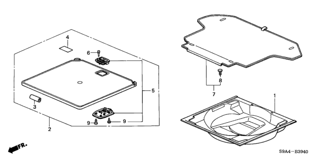 2004 Honda CR-V Floor Mat, Trunk *YR203L* (SADDLE) Diagram for 84630-S9A-003ZC