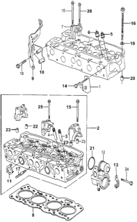 1979 Honda Accord Bracket, Torque Rod Diagram for 11921-657-310