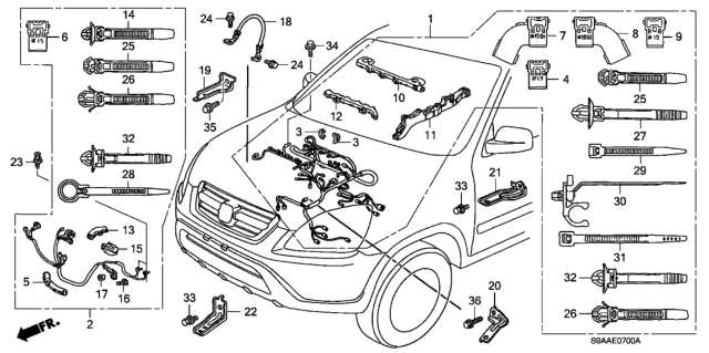 2006 Honda CR-V Engine Wire Harness Diagram