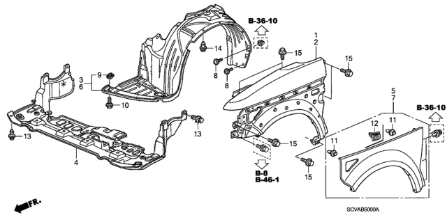 2008 Honda Element Cladding, L. FR. *YR563M* (TANGERINE METALLIC) Diagram for 74165-SCV-A20ZF