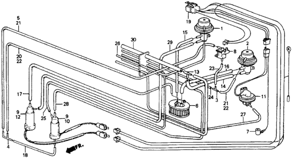 1986 Honda CRX Tubing Diagram